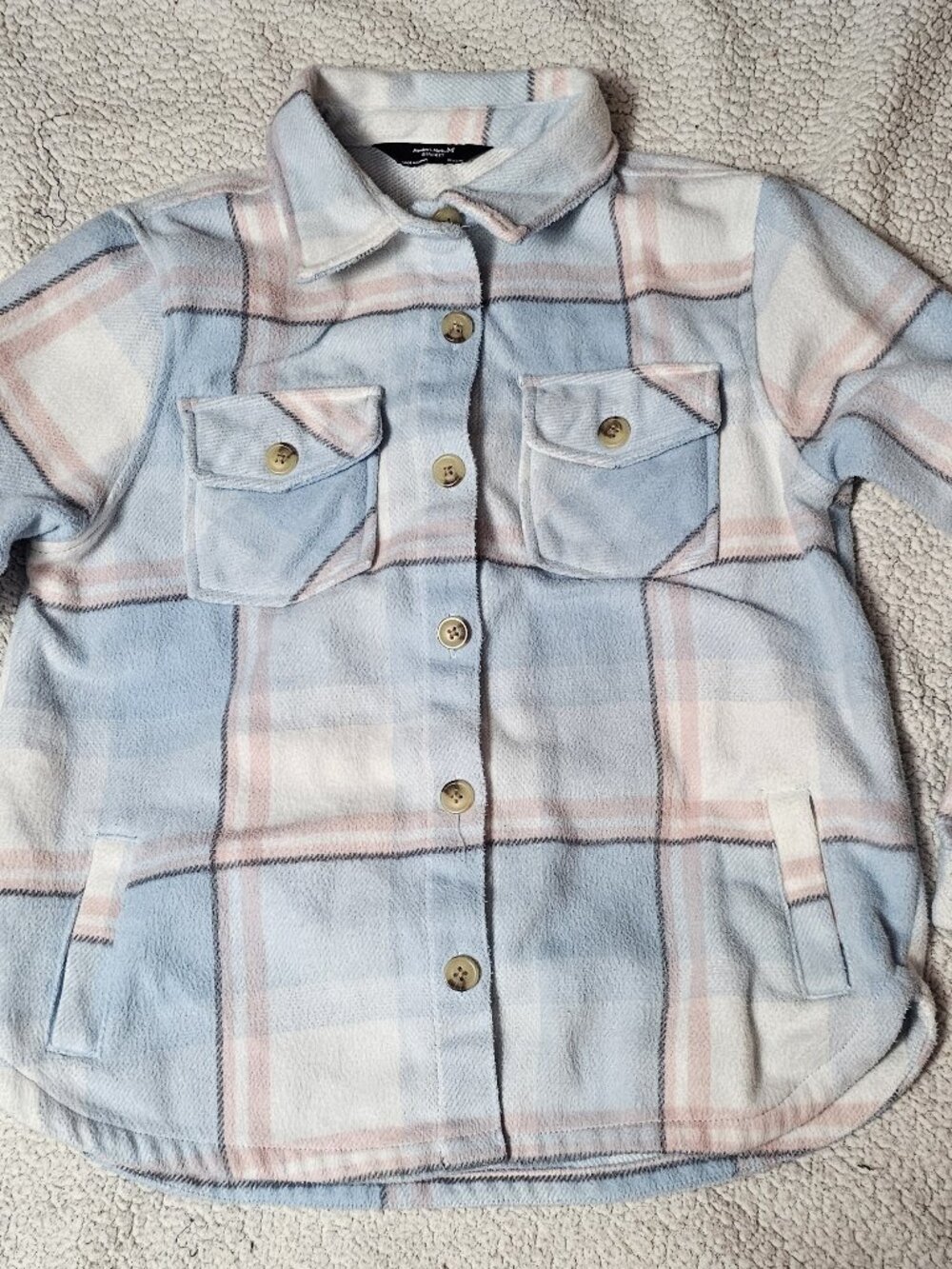 Members Mark Shacket Kids Girls Plaid Button Down Jacket Size Kids XL (14/16)